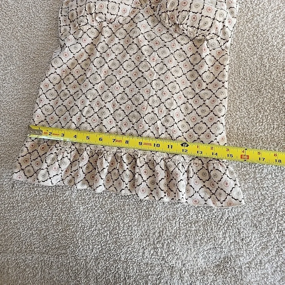 LEI Cream Diamond Pattern Babydoll Cami Tank Top Lace Trim Padded Bra Y2K 90s XL